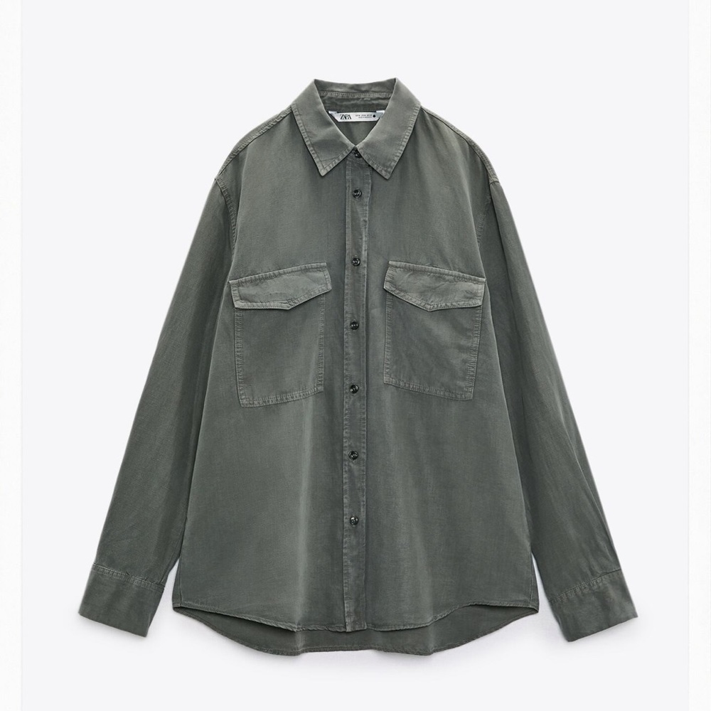Zara pocket gray shirt size xs